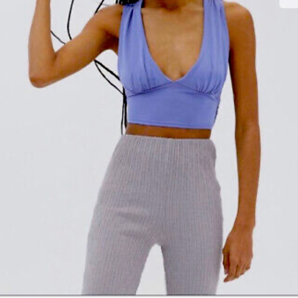 Urban Outfitters Lilac Tie Back Crop Top Size Large